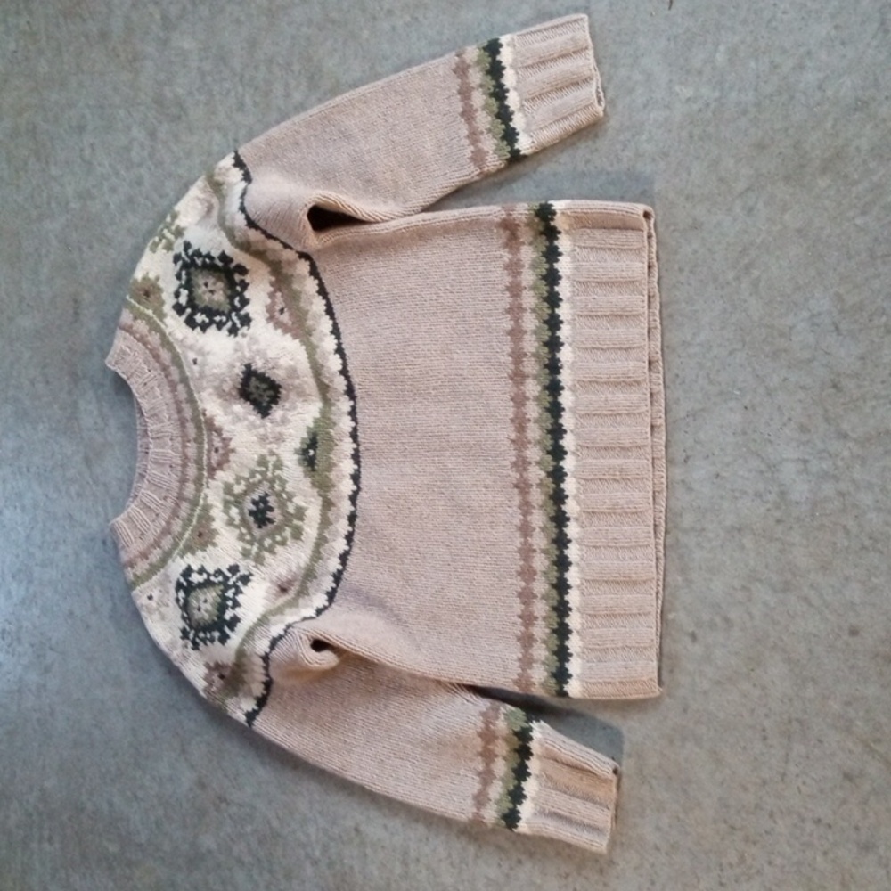 Vintage Ann Taylor 100% Wool Women's Fairisle Sweater XS